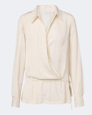 Dries Van Noten Striped Wrap Top - Natural