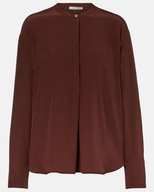 Asceno Remy Silk Crepe Shirt - Brown