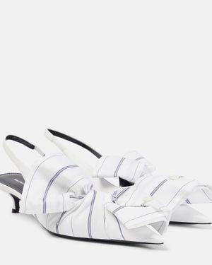 Balenciaga Leather Slingback Court Shoes For - White