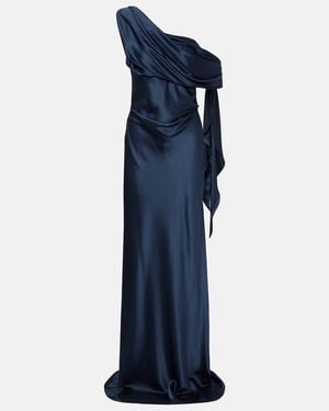The Sei One-Shoulder-Robe Aus Seiden-Charmeuse - Blau