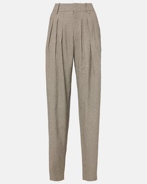 Isabel Marant Iwena Cotton-Blend Tapered Pants - Gray