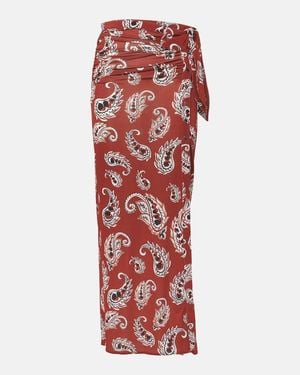 Rabanne Paisley Jersey Maxi Skirt - Red