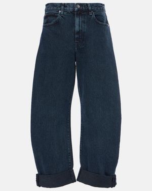 FRAME Bubble High-Rise Barrel-Leg Jeans - Blue
