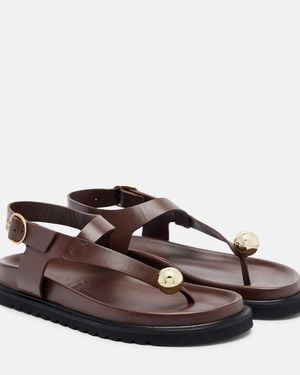 Souliers Martinez Sandalen Spiaggia Aus Leder - Braun