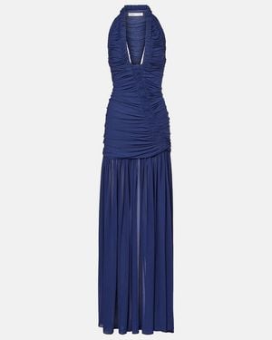 Christopher Esber Orion Ruched Halterneck Gown - Blue