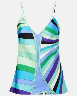 PUCCI Iride Silk Satin Camisole - Blue