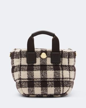 Moncler Bolso Caradoc Mini De Lona A Cuadros - Metálico