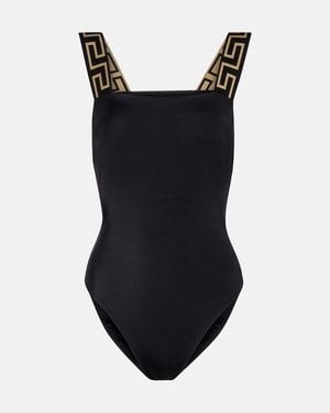 Versace Badeanzug Greca - Schwarz