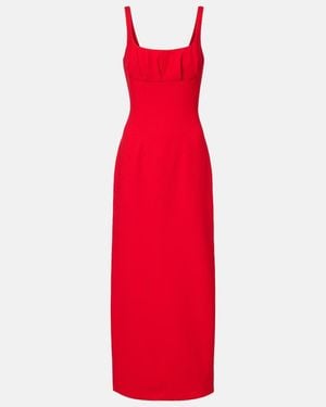 Emilia Wickstead Jianna Wool Crepe Maxi Dress - Red