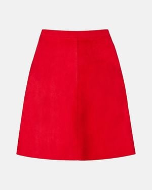 Stouls Lucie 22 Suede Miniskirt - Red