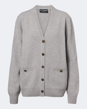 Dolce & Gabbana Cardigan En Laine Vierge - Gris