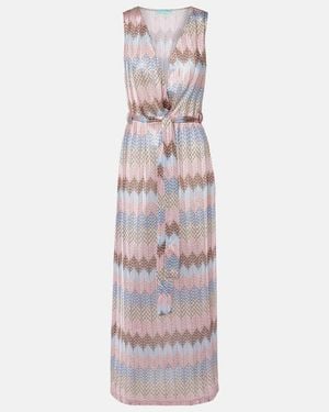 Melissa Odabash Bria Belted Knitted Maxi Dress - Purple