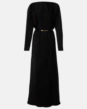 Max Mara Draped Satin Gown - Black