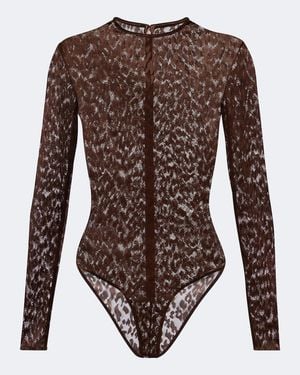 Alex Perry Lace Bodysuit - Brown