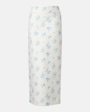 ShuShu/Tong Floral Cotton And Silk Slip Skirt - White