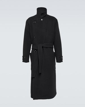 Lemaire Double-Sided Wool Coat - Black