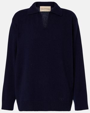 Valentino Cashmere Polo Jumper - Blue