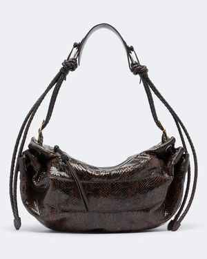 Isabel Marant Maia Medium Snake-Effect Leather Shoulder Bag - Black