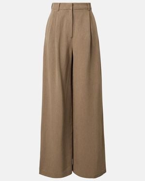 Frankie Shop Marfa Pleated Wide-Leg Trousers - Natural