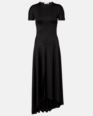 Victoria Beckham Asymmetric Midi Dress - Black
