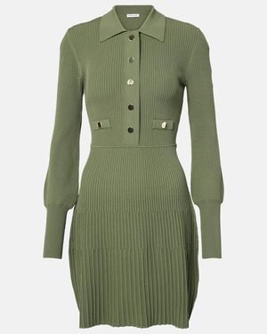 Veronica Beard Lauper Ribbed-Knit Jumper Dress - Green