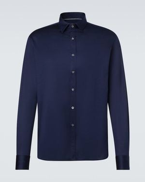 Canali Cotton Jersey Shirt - Blue