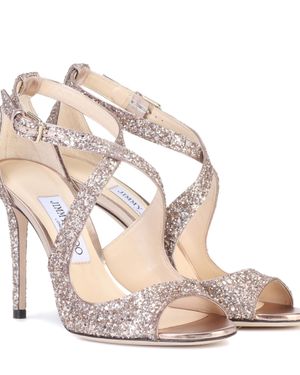 Jimmy Choo Sandales à paillettes Emily 100 - Rose