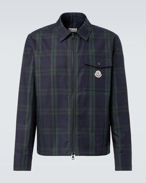 Moncler Checked Cotton Jacket - Blue