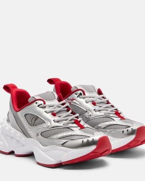 Christian Louboutin So Flo Leather-Trimmed Trainers - Red