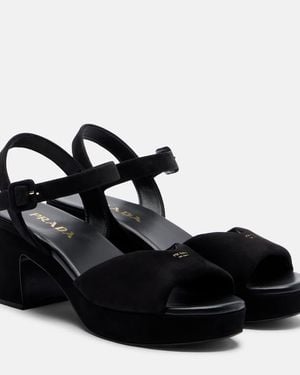 Prada Suede Sandals - Black