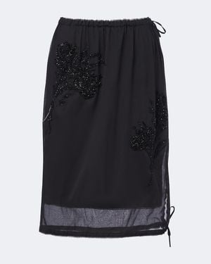 Prada Embellished Midi Skirt - Black