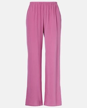 Asceno Pantalones Anchos Loreto De Crepe De Seda - Rosa