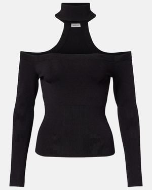 Jonathan Simkhai Lila Ribbed-Knit Off-Shoulder Top - Black