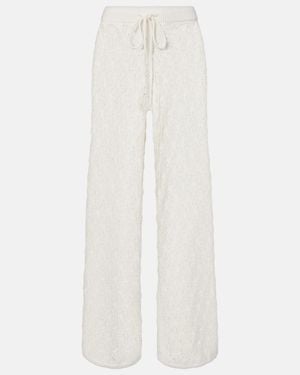 Faithfull the Brand Fio Pointelle Cotton Wide-Leg Trousers - White