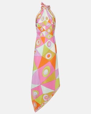 PUCCI Orchidee Silk Twill Midi Dress - Pink