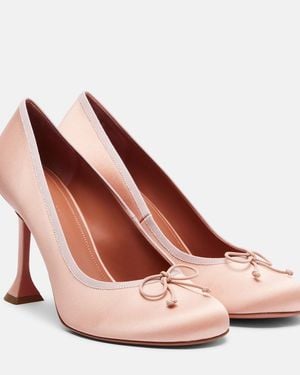 AMINA MUADDI Lila 95 Satin Court Shoes - Pink
