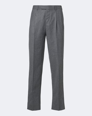 ZEGNA Straight Hose Aus Wollflanell - Grau
