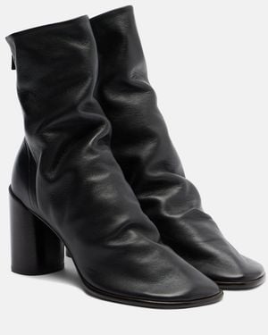 Lemaire Glove Leather Ankle Boots - Black