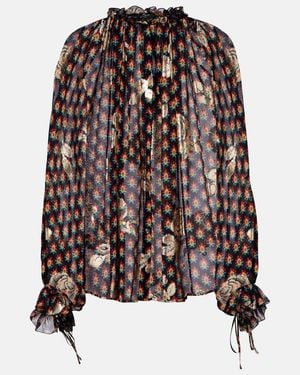 Etro Silk-Blend Blouse - Black