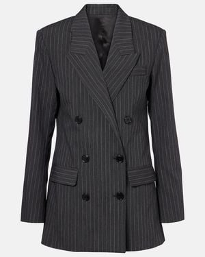 Isabel Marant Jevimaga Pinstriped Wool-Blend Blazer - Black