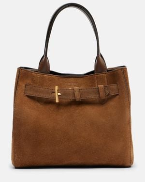 Tom Ford Audrey Small Suede Tote Bag - Brown