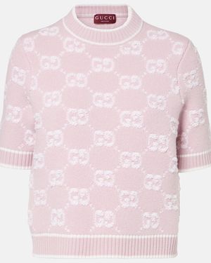 Gucci Pullover Aus Woll-Bouclé - Pink