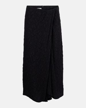 Dries Van Noten Gathered Midi Skirt - Black