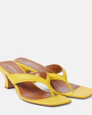 Paris Texas Portofino 55 Leather Thong Sandals - Yellow