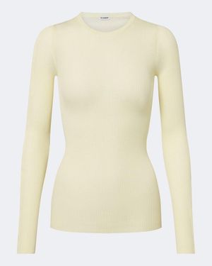 Jil Sander Gerippter Pullover Aus Wolle - Gelb