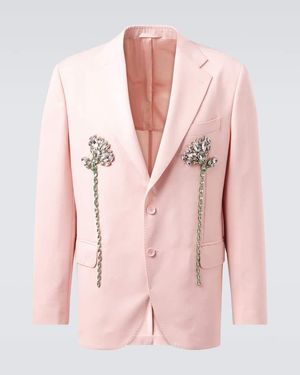 Simone Rocha Blazer Mit Kristallen - Pink