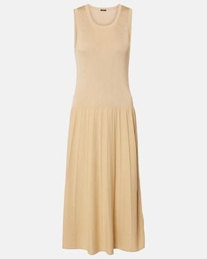 JOSEPH Pleated Midi Dress - Natural