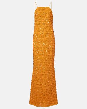 Taller Marmo Candice Sequined Gown - Orange
