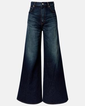Alaïa Faded Wide-Leg Jeans - Blue