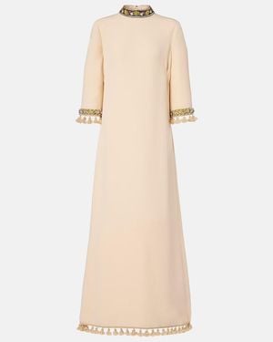 Valentino Cady Couture Embellished Silk Gown - Natural